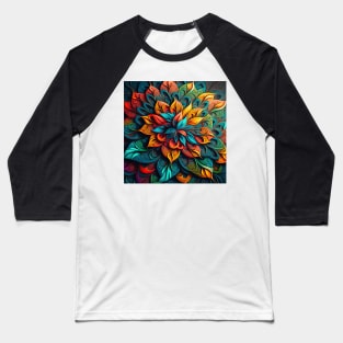 A Color Kaleidoscopic Pattern of Deep Colors Baseball T-Shirt